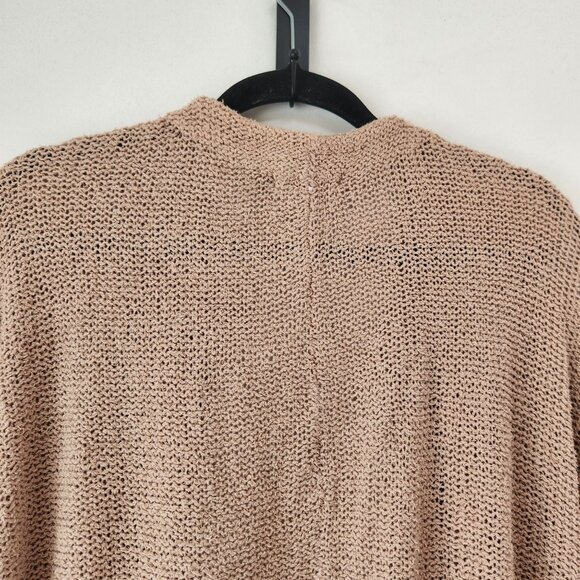 Ugg Linen Open Front Slouchy Cardigan Sweater Wrap Style Knit Slouchy Biege M/L - Picture 4 of 8